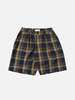 Universal Works Pleated Track Short - Navy/Brown - Thumbnail 1
