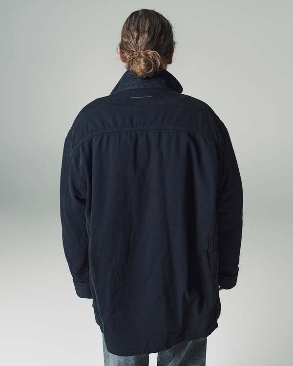 MM6 Maison Margiela Washed Black Denim Padded Tactical Jacket