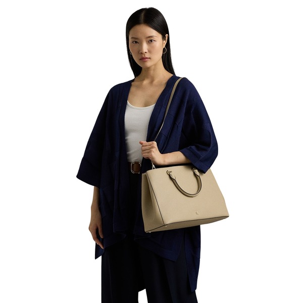 Lauren Ralph Lauren Hanna 37 Satchel Large - Birch Tan | Garmentory