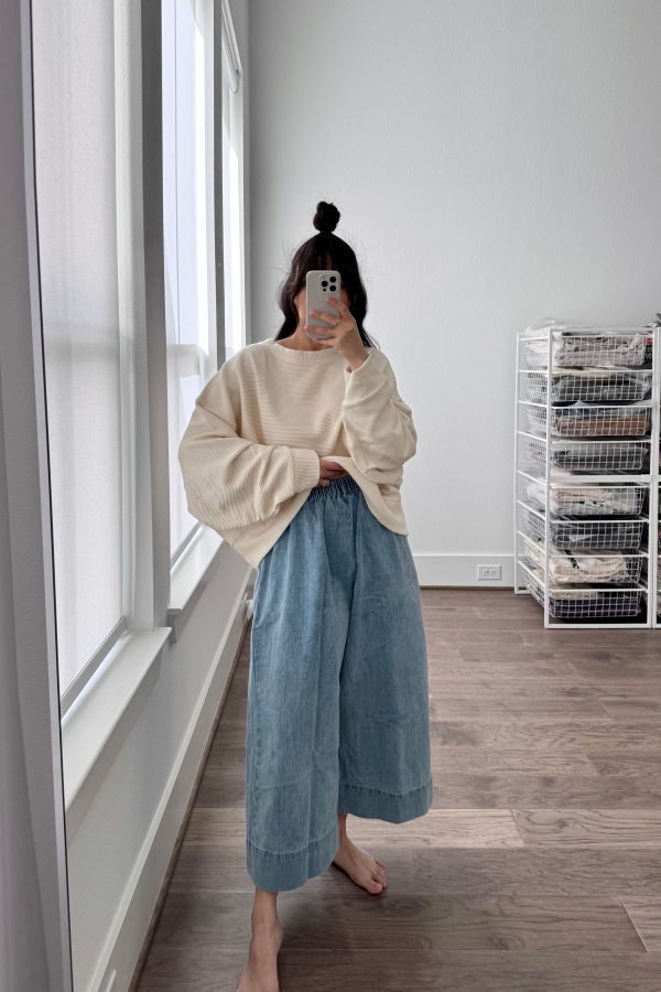 Nettle Studios Mid Easy Pant - Light Wash Denim