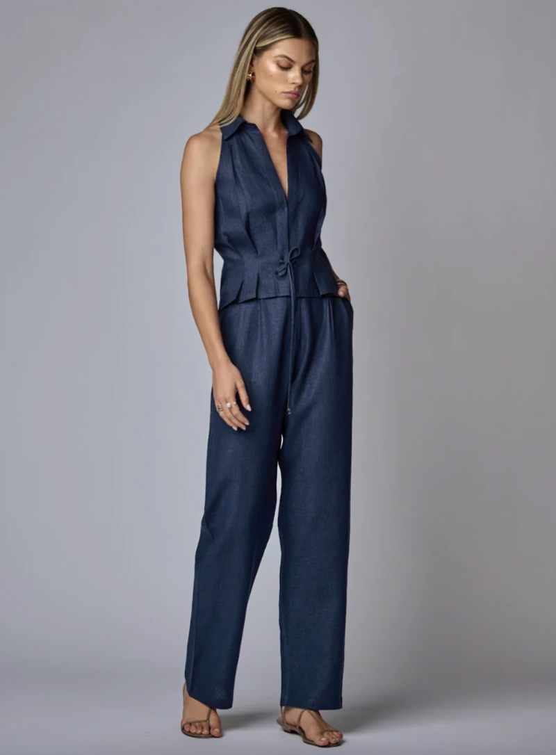 Hevron Michelle Pant - Indigo