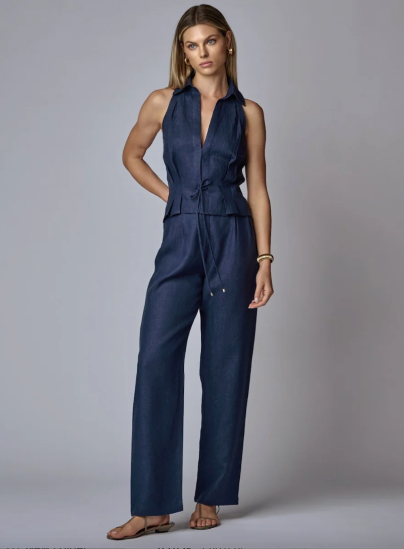 Hevron Michelle Pant - Indigo