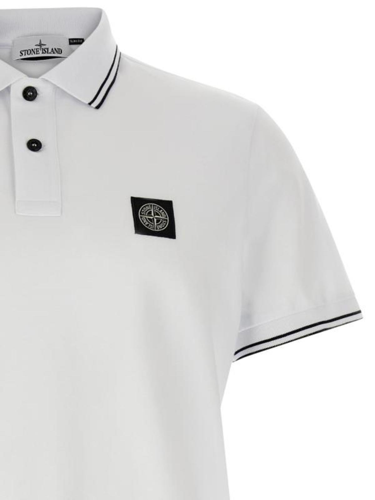 Stone Island Polo Shirt - White - Image 3 of 4
