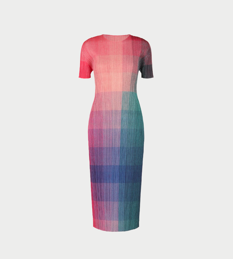 PLEATS PLEASE イッセイミヤケ PHOTON サイズ3 PINK Pleats Please by Issey Miyake Photon Short Sleeve Dress - Pink