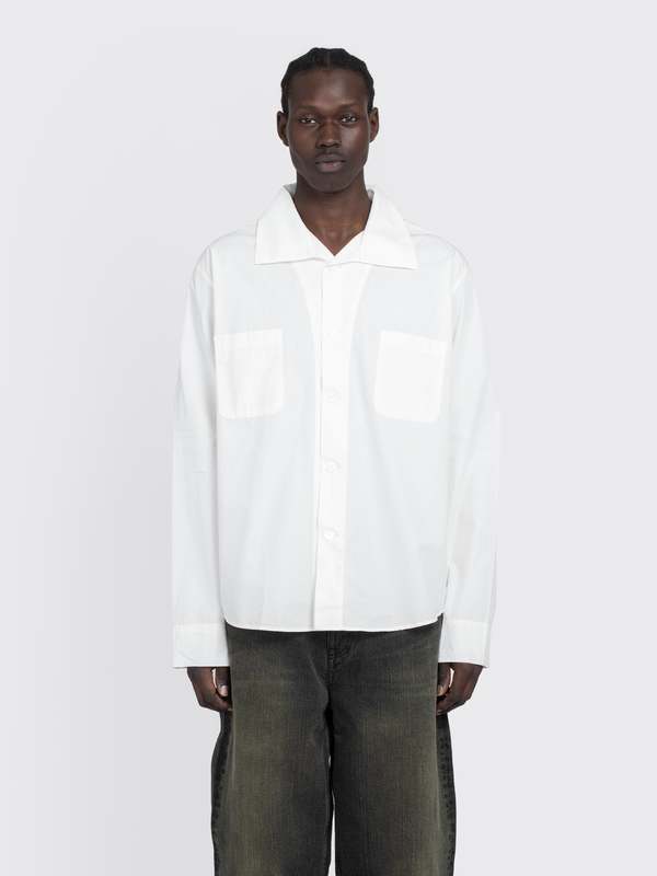 OURs着用　OUR LEGACY FUNNEL SHIRT White 46 White Funnel Shirt by OUR LEGACY on Sale