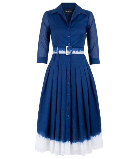 ワンピース SAMANTHA SUNG Women Mid Skirts AUDREY DRESS 4 BLUE Audrey Dress #4 Indigo Long Dress by Samantha Sung