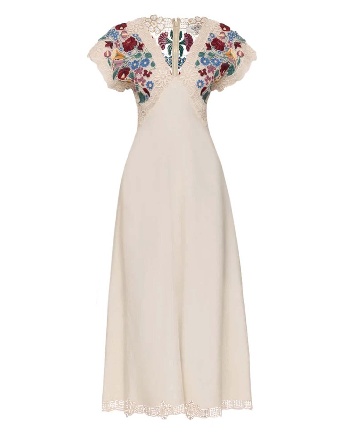 green emerald velvet dress Simona Long Sleeve Embroidered Front Tie Mini Dress - Stella Marina Print main image 1