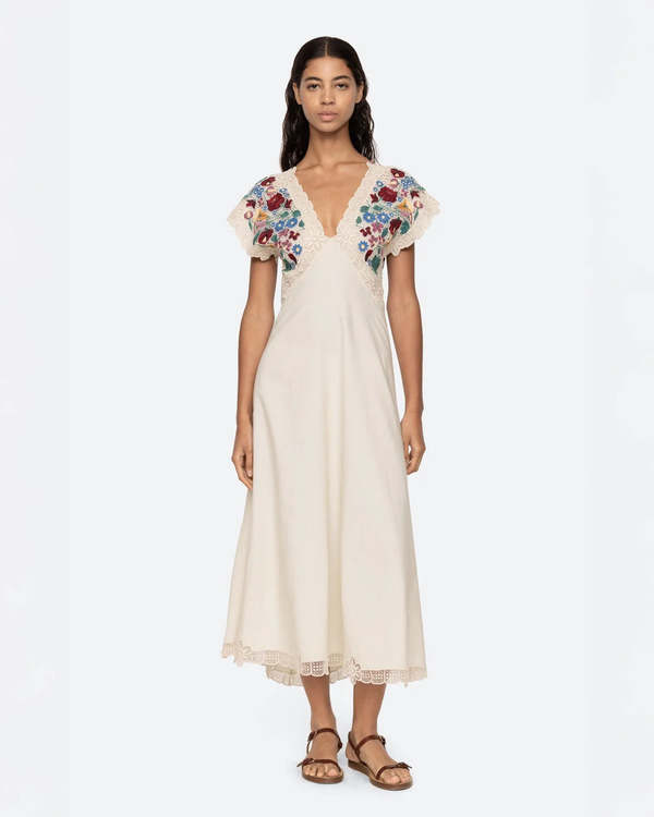 Sea NY Katharine Embroidery V-Neck Dress - Multi | Garmentory
