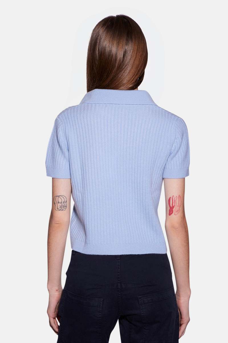 The Tile Club Farrah Polo - Sky Blue