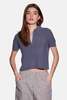 The Tile Club Farrah Short Sleeve Polo - Steel Grey - Thumbnail 1