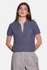 The Tile Club Farrah Short Sleeve Polo - Steel Grey - Thumbnail 2