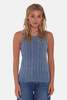 Blue&Cream Stone Wash Distressed Cable Tank - Fresco Blue - Thumbnail 1