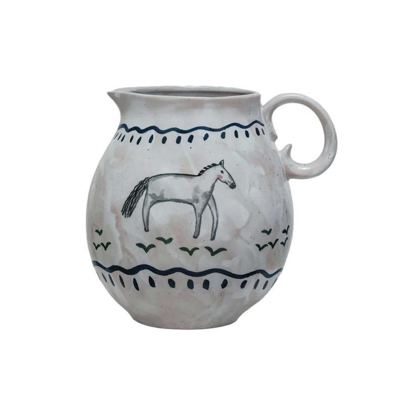 Creative Co-Op Stoneware Pitcher - Thumbnail 2