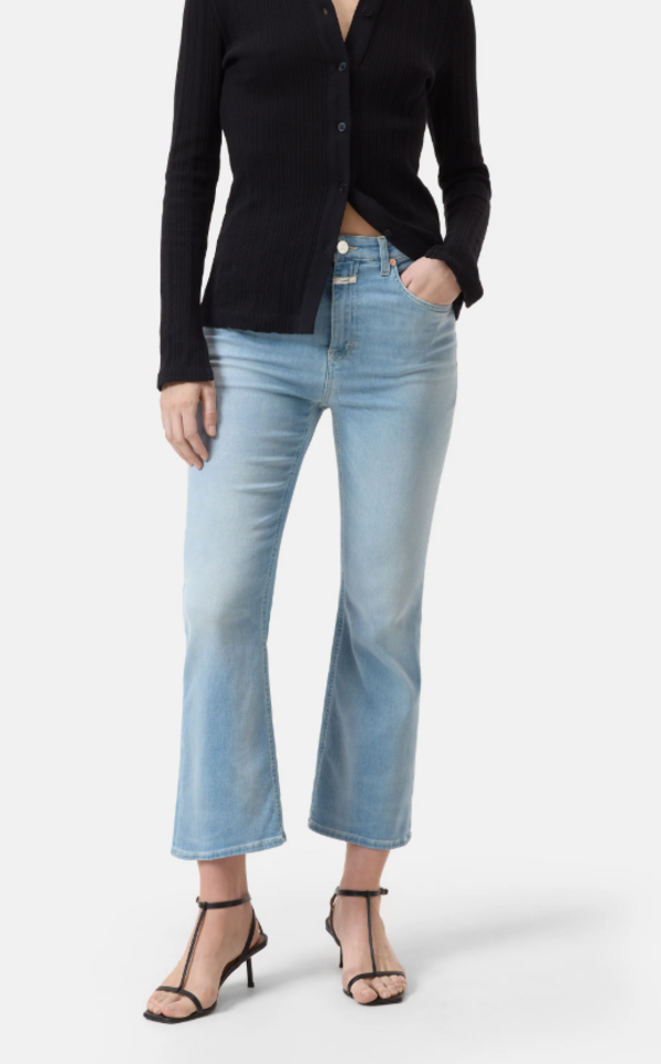 Closed Hi-Sun Flared Crop Jean - Light Blue