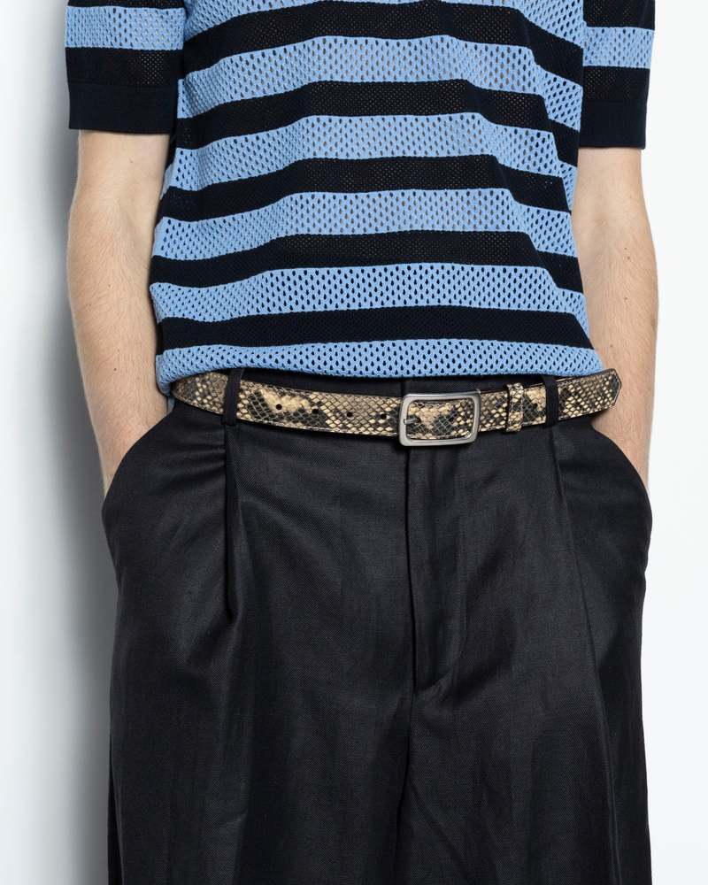 Dries Van Noten Snakeskin Belt - Beige | Garmentory
