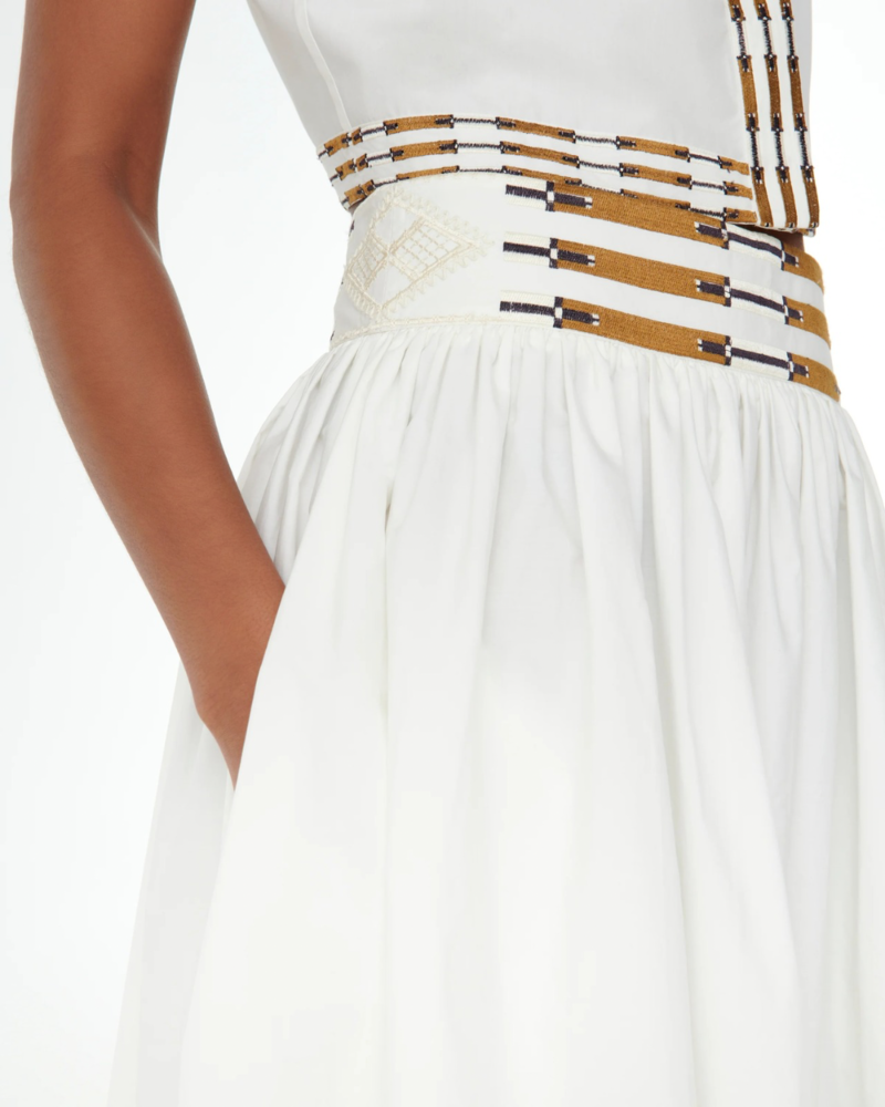 美品　Venica　Bijou embroidery skirt Gretchen Skirt Flowers on Ivory #8290GMF FINAL SALE – Zaikamoya