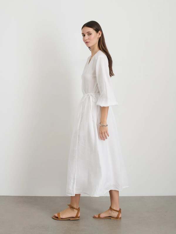 Alex Mill White Linen Lauren Wrap Dress Small / White