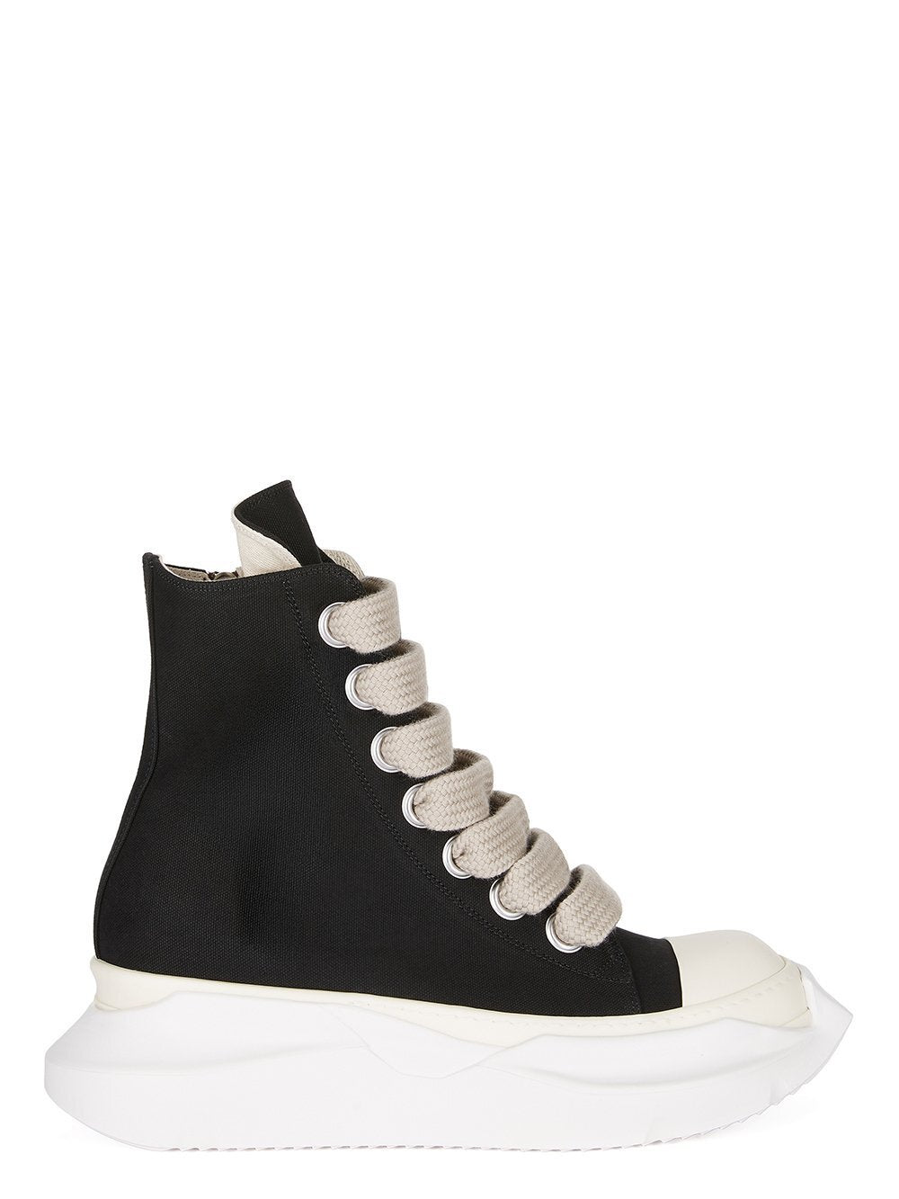 さく　 rick abstract jumbo lace 43 Rick Owens Drkshdw Black Jumbo Lace Abstract High Sneakers