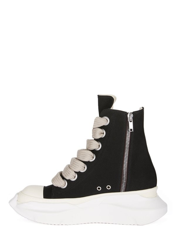 Rick Owens Jumbo Lace Abstract Sneak - Black/Milk/Milk | Garmentory