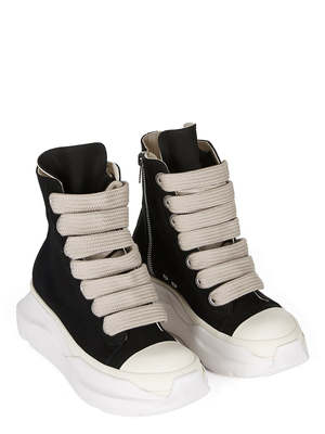 Rick Owens Jumbo Lace Abstract Sneak - Black/Milk/Milk | Garmentory