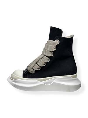 Rick Owens Jumbo Lace Abstract Sneak - Black/Milk/Milk | Garmentory