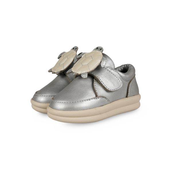 Donsje Nellu Sneakers - Silver Grey Metallic Leather