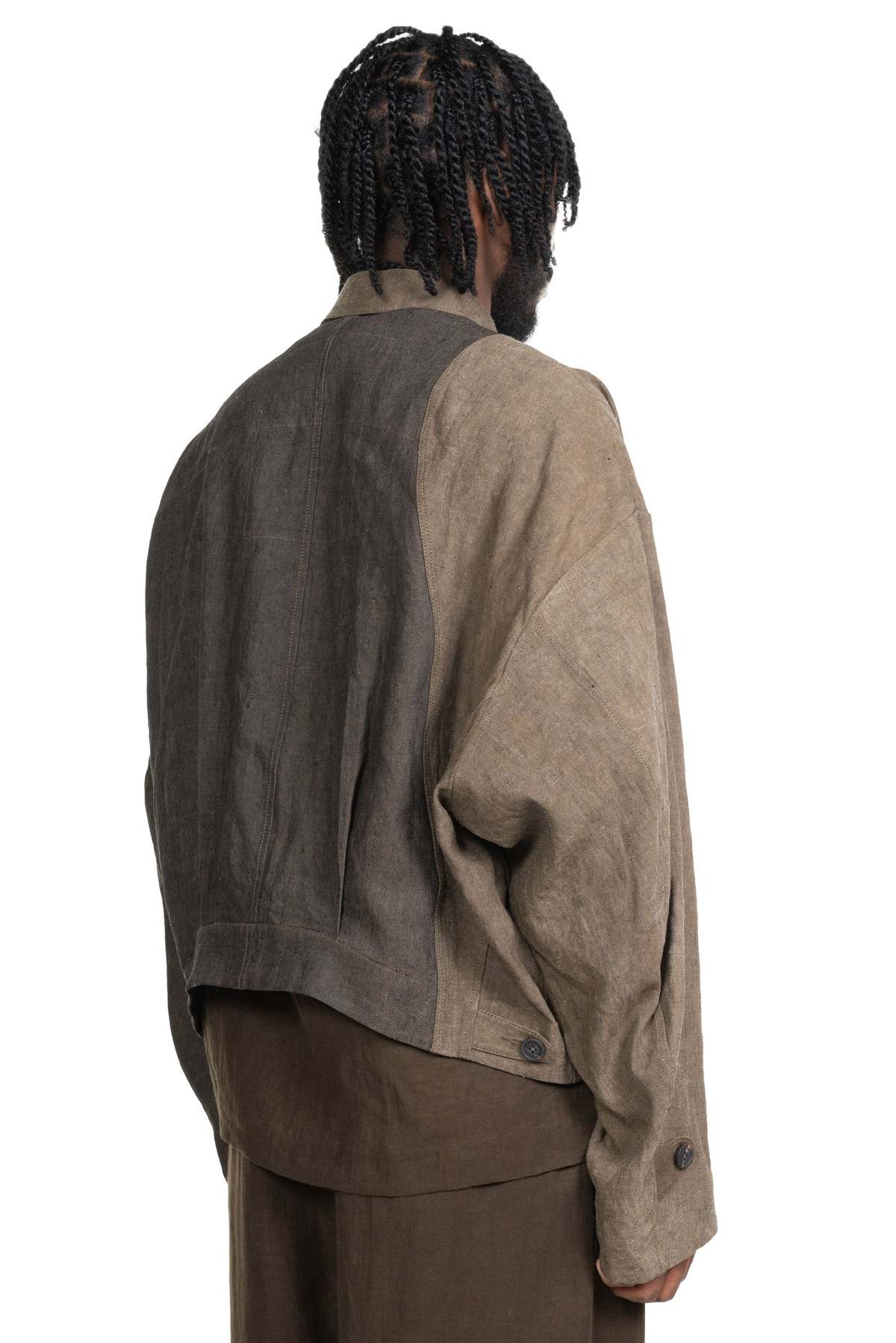 Ziggy Chen Collaged Workers Jacket - Brown/Green | Garmentory