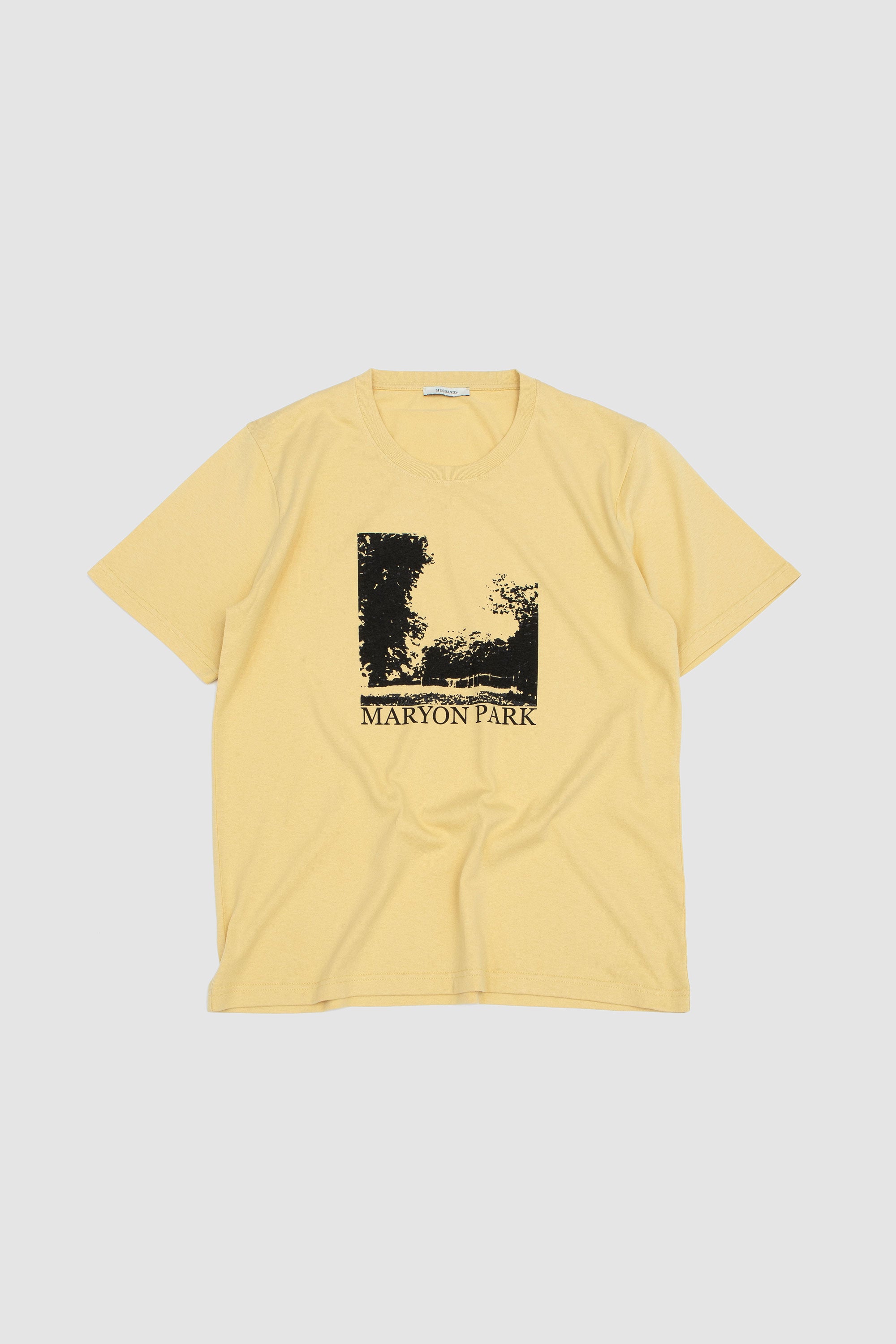 新品HUSBANDS MARYON PARK Tシャツ　ハズバンズ Husbands Maryon Park Graphic T-Shirt - Acid Yellow/Off Black