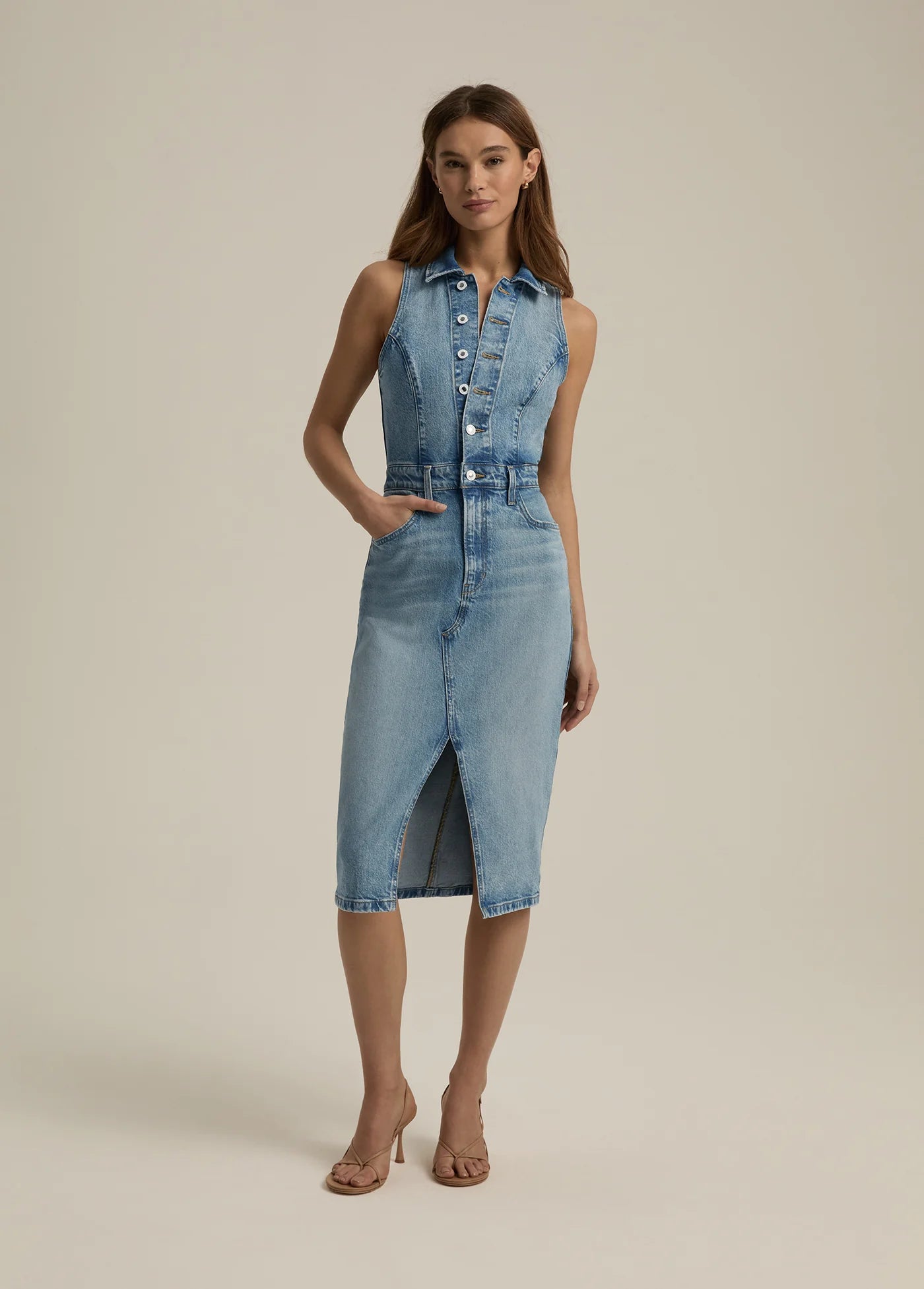 favorite daughter denim dress Favorite Daughter The Halter City Dress