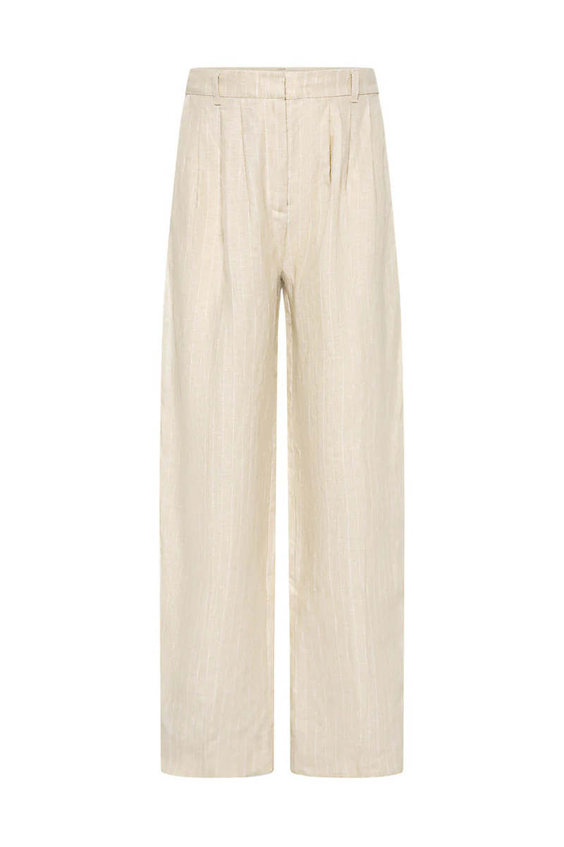 Posse Lucille Trouser - Beige Pinstripe Posse Lucille Trouser - Beige Pinstripe