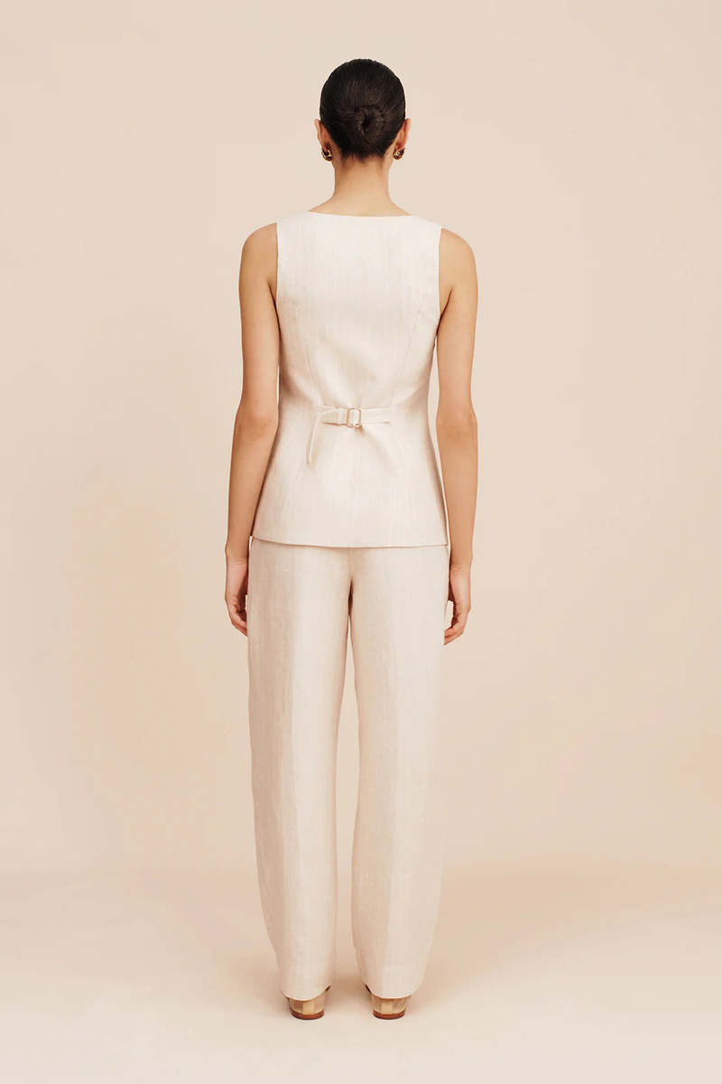Posse Lucille Gilet - Beige Pinstripe Posse Lucille Gilet - Beige Pinstripe