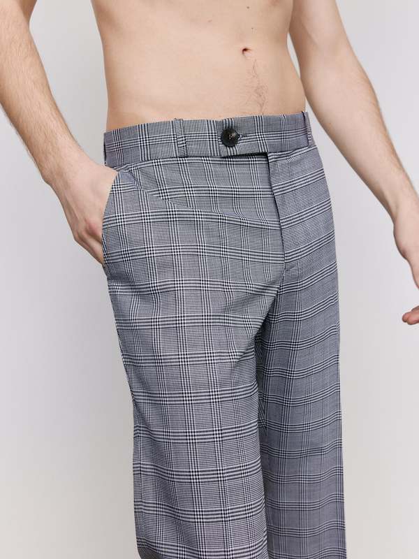 パンツ 20SS ERNEST W. BAKER FLARETROUSERS GRAY Gray Pin Stripe Flare Trousers by Ernest W. Baker on Sale