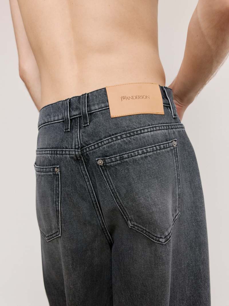 デニム・ジーパン Jw Anderson Jeans With Buckle Buckle-detail mid-rise wide-leg jeans in blue - JW Anderson