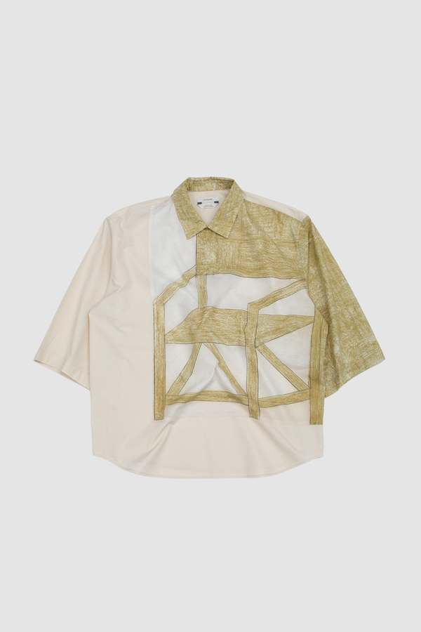 Lemaire SS Polo Top - Creamy White/Light Green