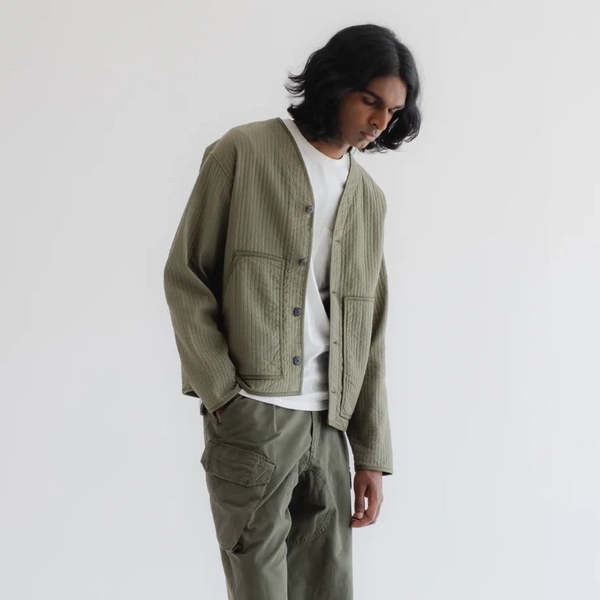 Eat Dust Baseball Cardigan - Litchen