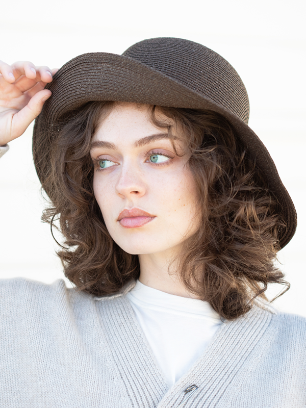 Mature Ha Dark Brown Raffia Braid Garden Hat | Garmentory