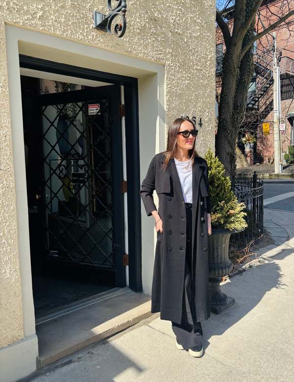 CLEMENTINE'S Joseph Milano Knitted Wool Coat - Black