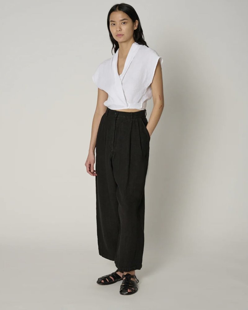 Shaina Mote Linen Boy Trousers - Salt/Onyx Shaina Mote Linen Boy Trousers - Salt/Onyx