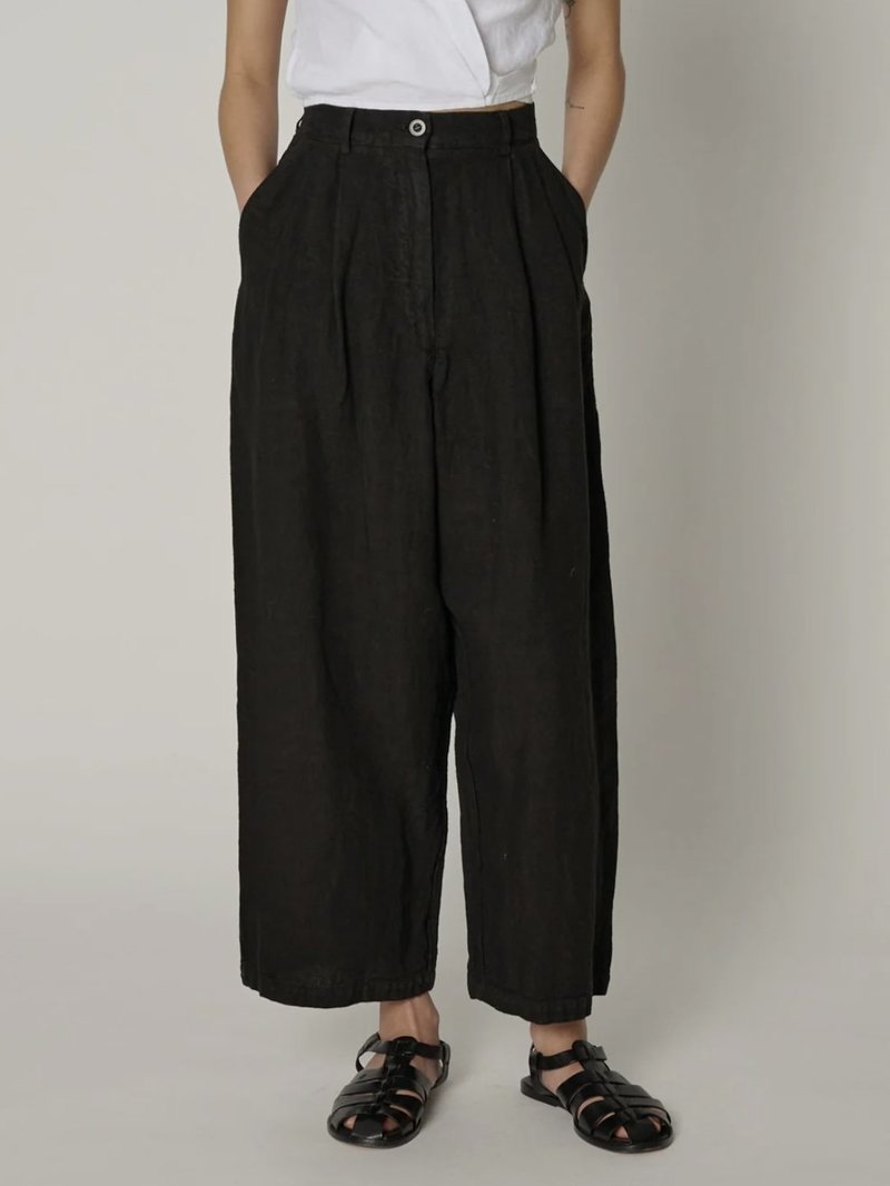 Shaina Mote Linen Boy Trousers - Salt/Onyx Shaina Mote Linen Boy Trousers - Salt/Onyx