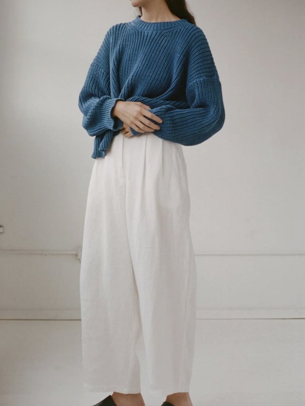 Shaina Mote Linen Boy Trousers - Salt/Onyx Shaina Mote Linen Boy Trousers - Salt/Onyx