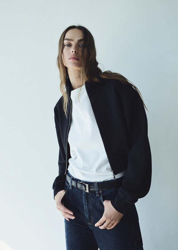 AGOLDE Asta Zip Sweatshirt - Washed Black