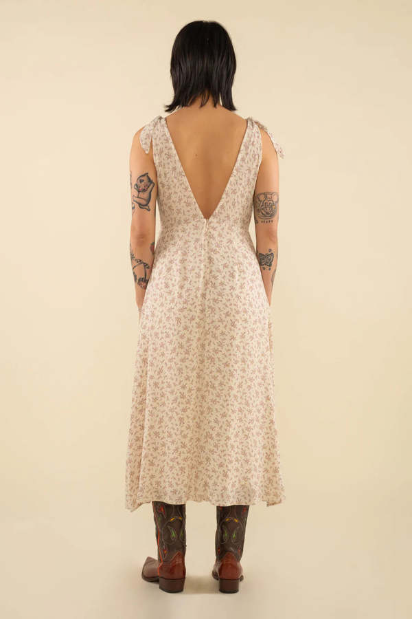 knee length dresses for ladies Wendy Midi Dress with Floral Details – All About May