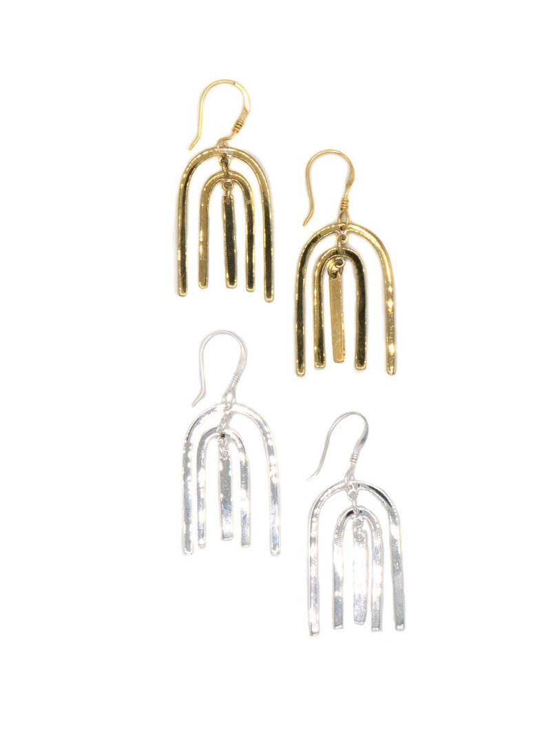Fair Anita Arch Earrings - Silver/Brass Fair Anita Arch Earrings - Silver/Brass