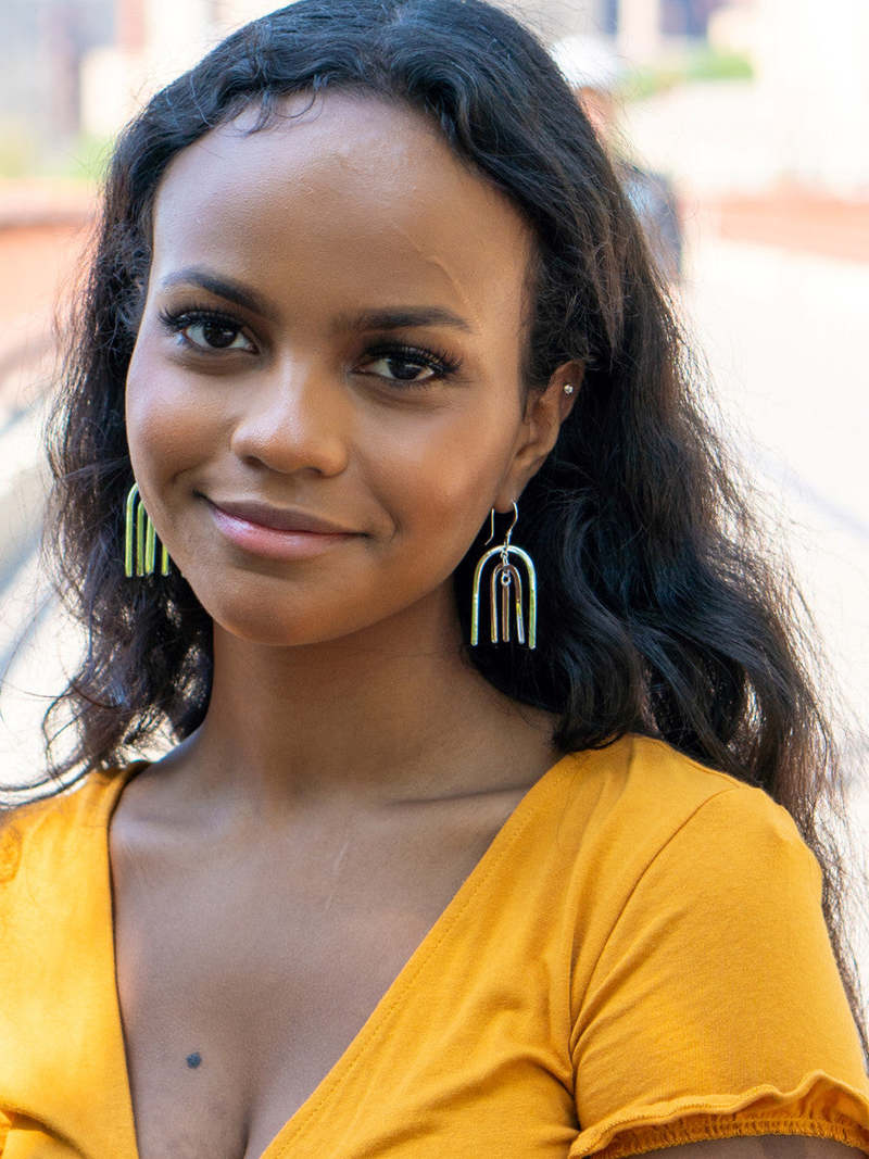 Fair Anita Arch Earrings - Silver/Brass Fair Anita Arch Earrings - Silver/Brass