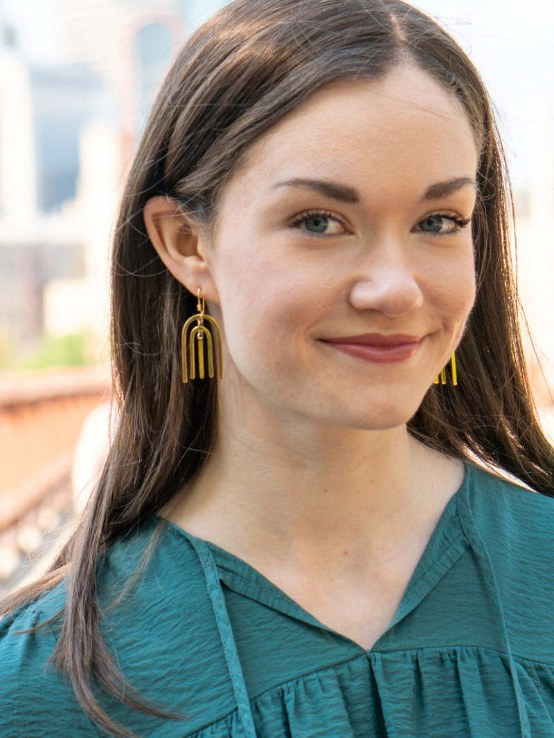 Fair Anita Arch Earrings - Silver/Brass Fair Anita Arch Earrings - Silver/Brass
