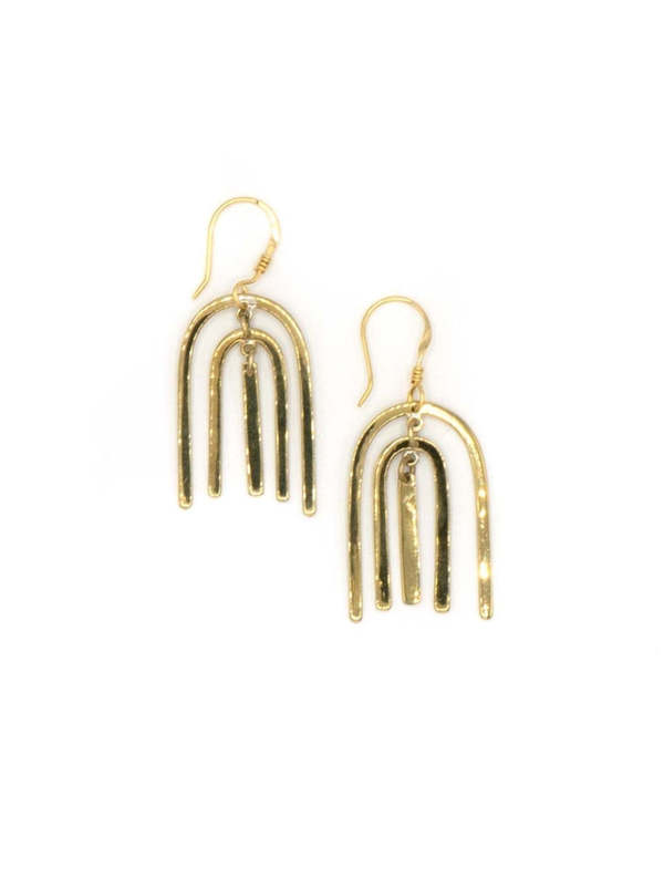 Fair Anita Arch Earrings - Silver/Brass Fair Anita Arch Earrings - Silver/Brass