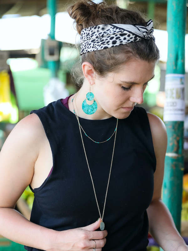 Fair Anita Cloudy Waters Painted Earrings - Turquoise