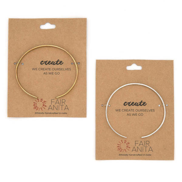 Fair Anita Create Yourself Quote Cuff - Silver/Brass