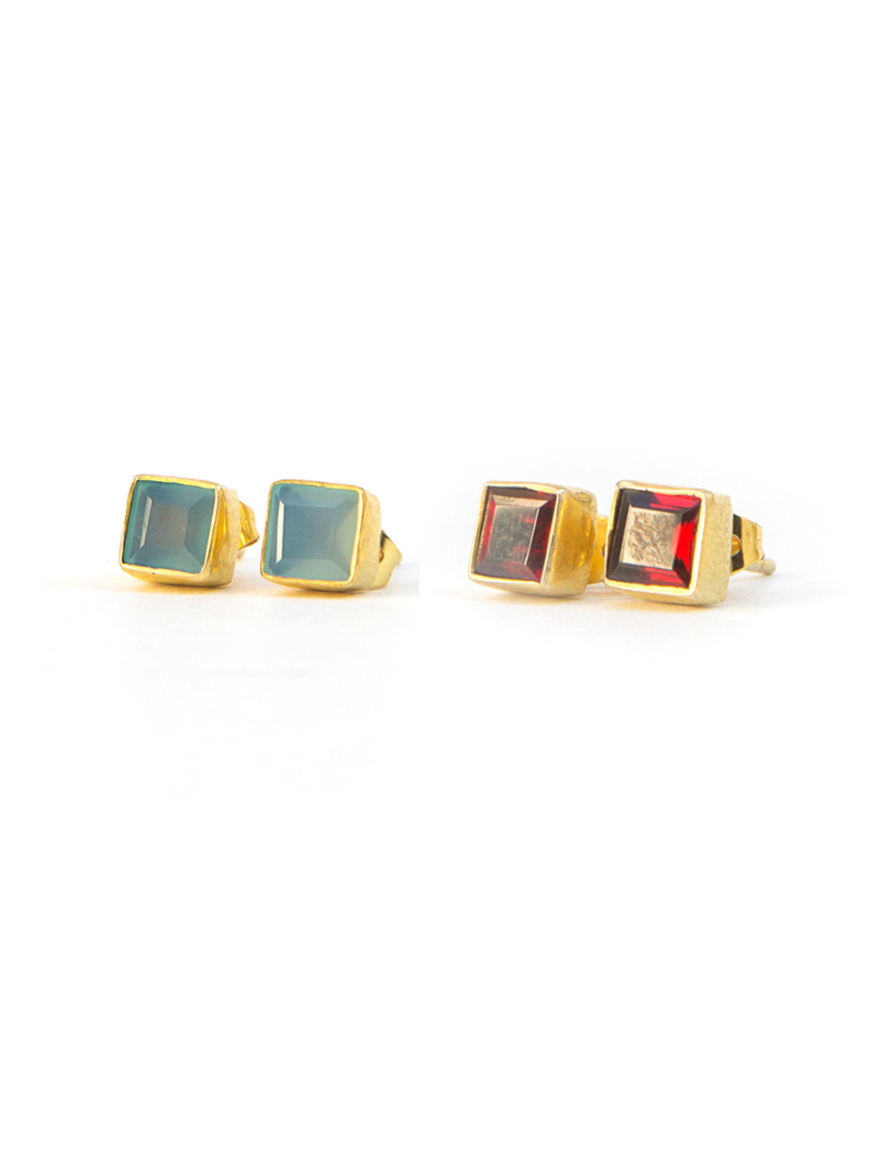 Fair Anita Crystal Waters Studs - Brass