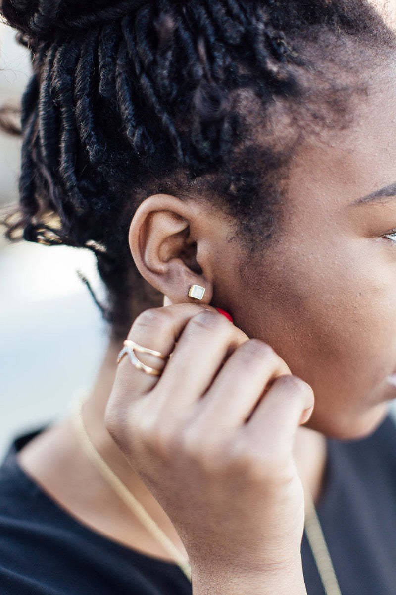 Fair Anita Crystal Waters Studs - Brass